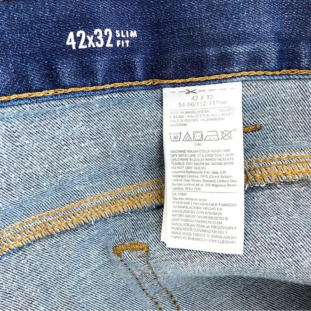 Banana‎ Republic The Traveler Jeans Men 42x32 Slim Fit Stretch Blue Denim.